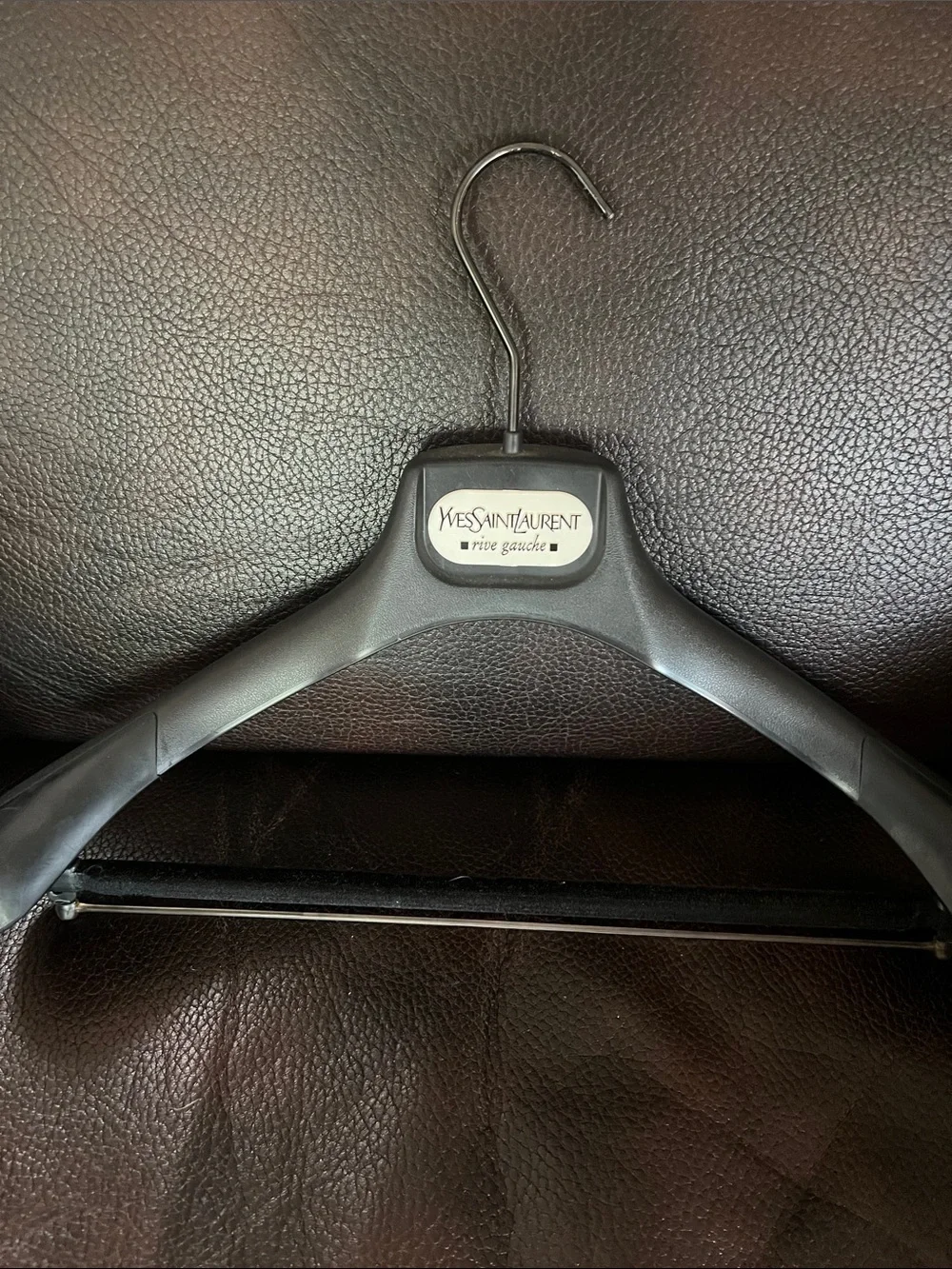 Yves Saint Laurent Black Plastic Hanger with Metal Hook